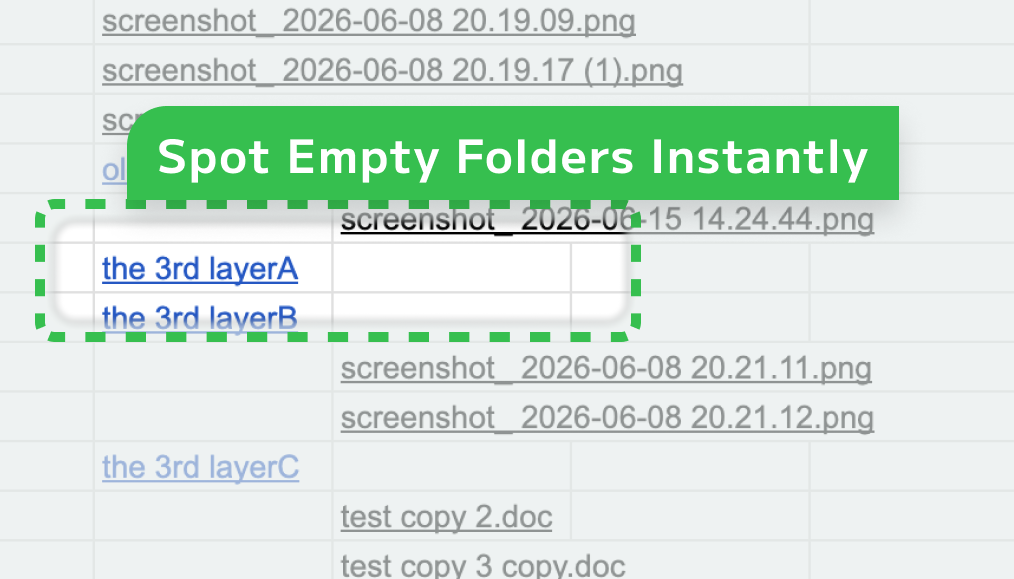 Empty folders automatically detected
